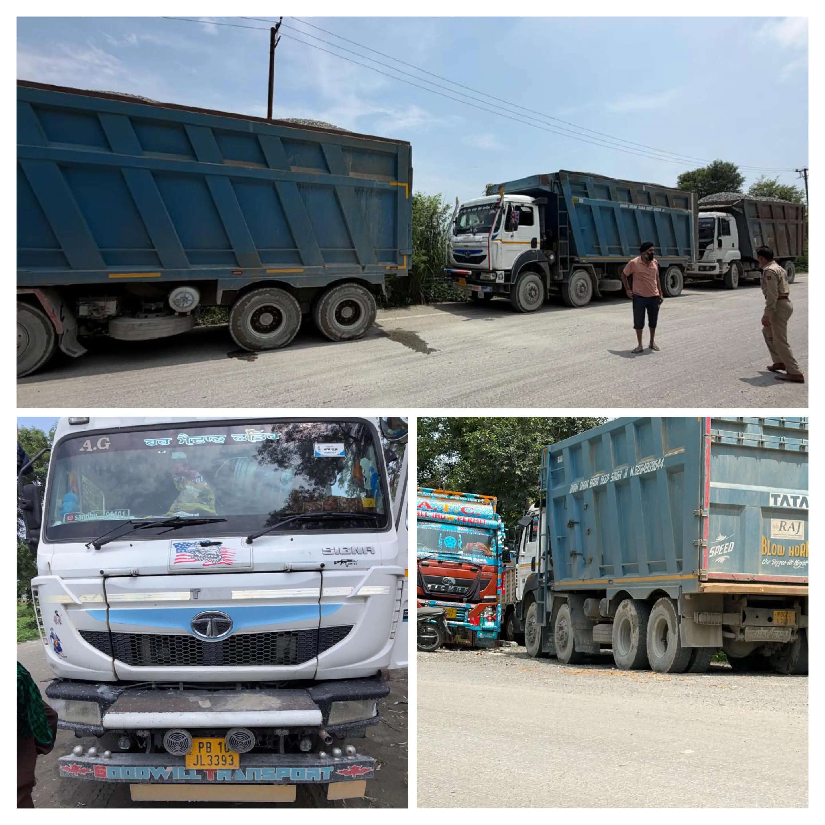 खनन विभाग ने अवैध खनन में लिप्त 4 डंपर किए जब्त