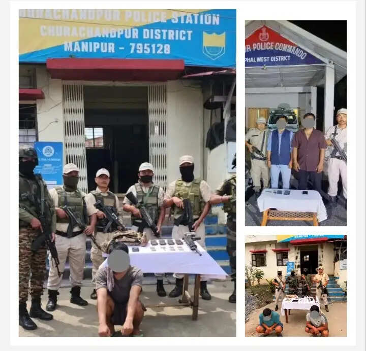 मणिपुर में पांच उग्रवादी गिरफ्तार, हथियार और गोला-बारूद बरामद