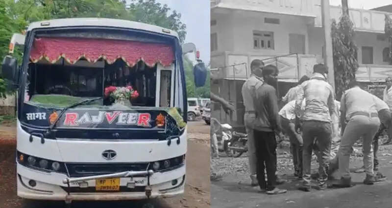 रायसेन में बस ने परिवार को रौंदा, पिता और बेटे की मौत, मां-बेटा घायल