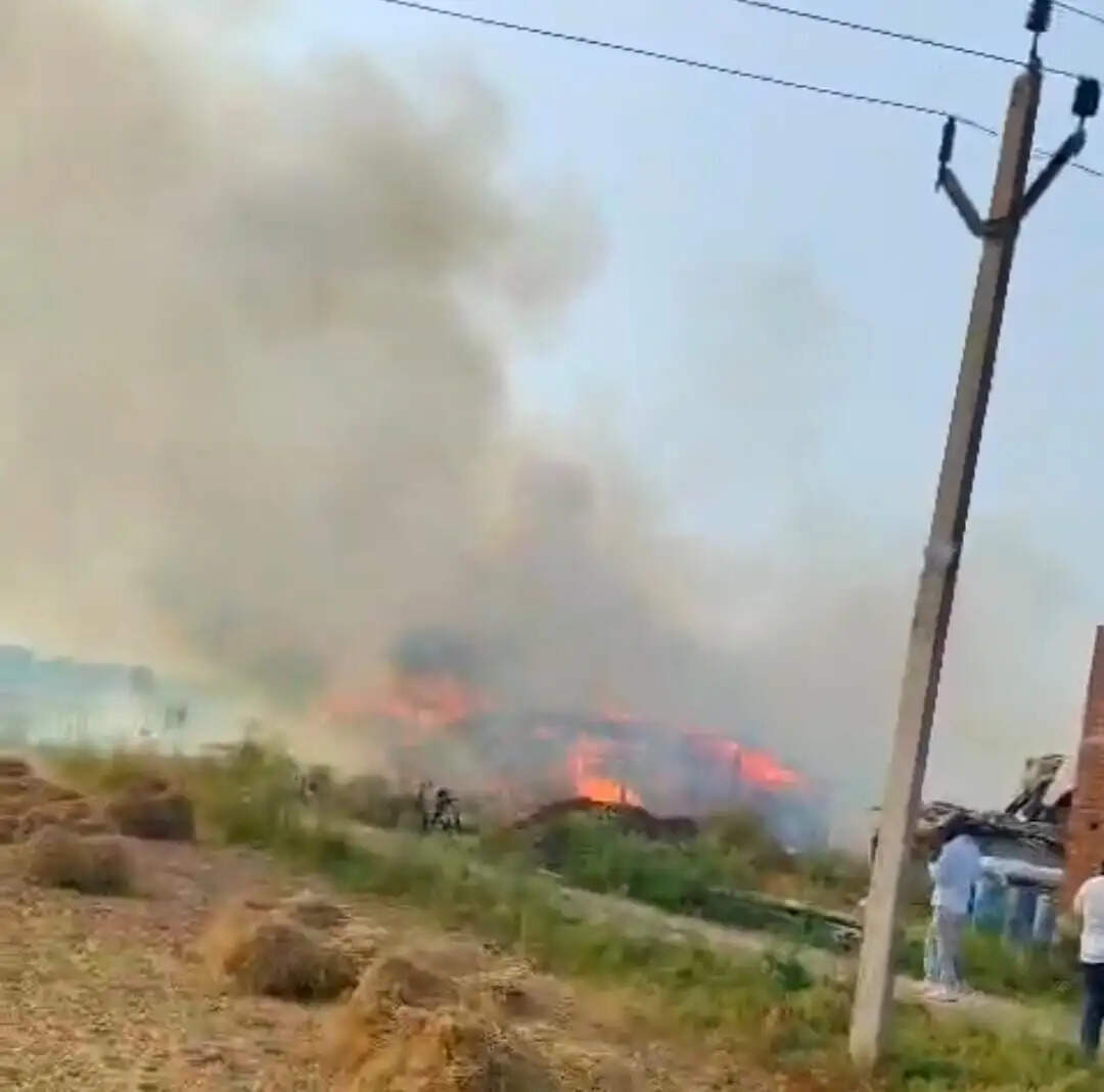 भीषण आग में खाक हो गया मुर्गी फार्म हाउस, 10 लाख रुपये का नुकसान