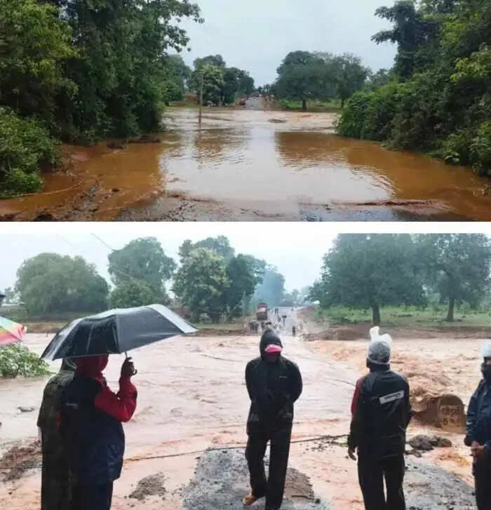 नारायणपुर में लगातार जारी बारिश से कई पंचायतों का जिला मुख्यालय से संपर्क कटा