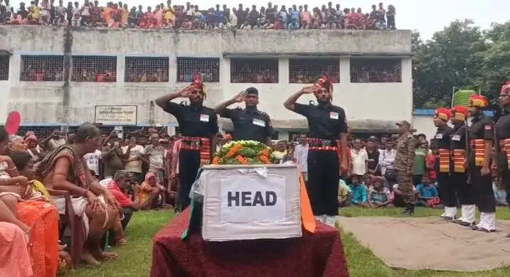 राजस्थान में शहीद सैनिक को शांतिपुर में दी गई अंतिम विदाई