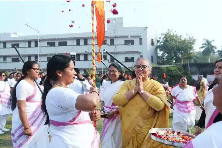 राष्ट्र सेविका समिति ने पथ संचलन निकालकर दिया राष्ट्र निर्माण का संदेश