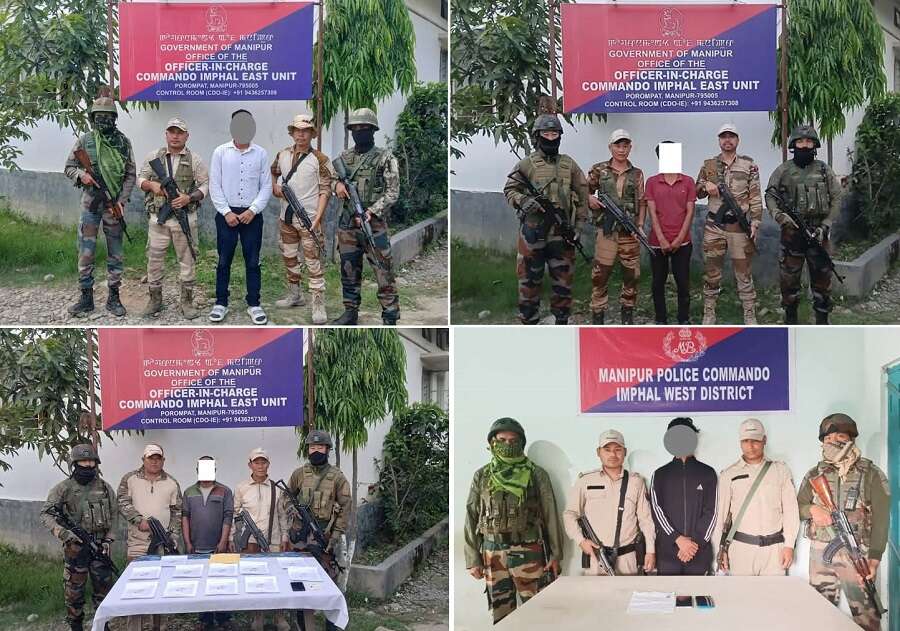 मणिपुर में पूर्वी इंफाल जिले के अलग-अलग हिस्सों से चार उग्रवादी गिरफ्तार