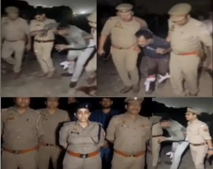 बलात्कार के आरोपित दो बदमाश पुलिस मुठभेड़ में गिरफ्तार, पैर में लगी गोली