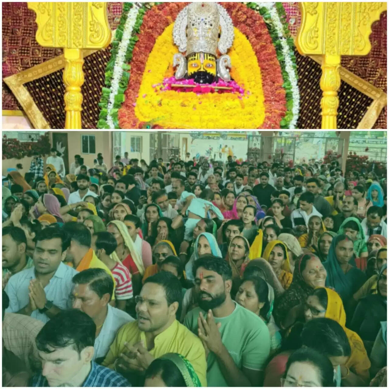 राजगढ़ःएकादशी पर बाबा खाटू श्याम का पीताम्बरी फूलों से किया श्रंगार,भक्तों की लगी भीड़