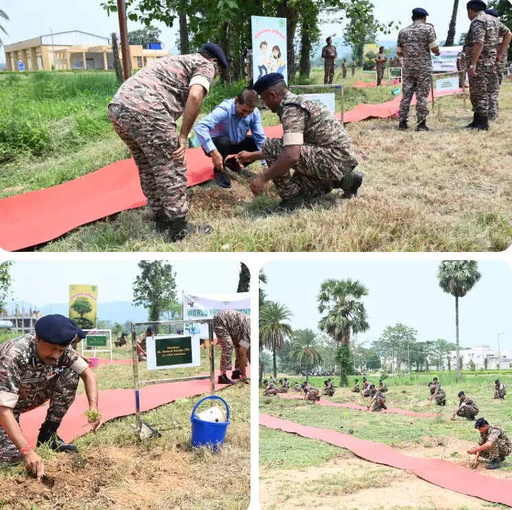 विश्व पर्यावरण दिवस पर सीआरपीएफ ग्रुप केन्द्र जमशेदपुर में 550 पौधों का रोपण