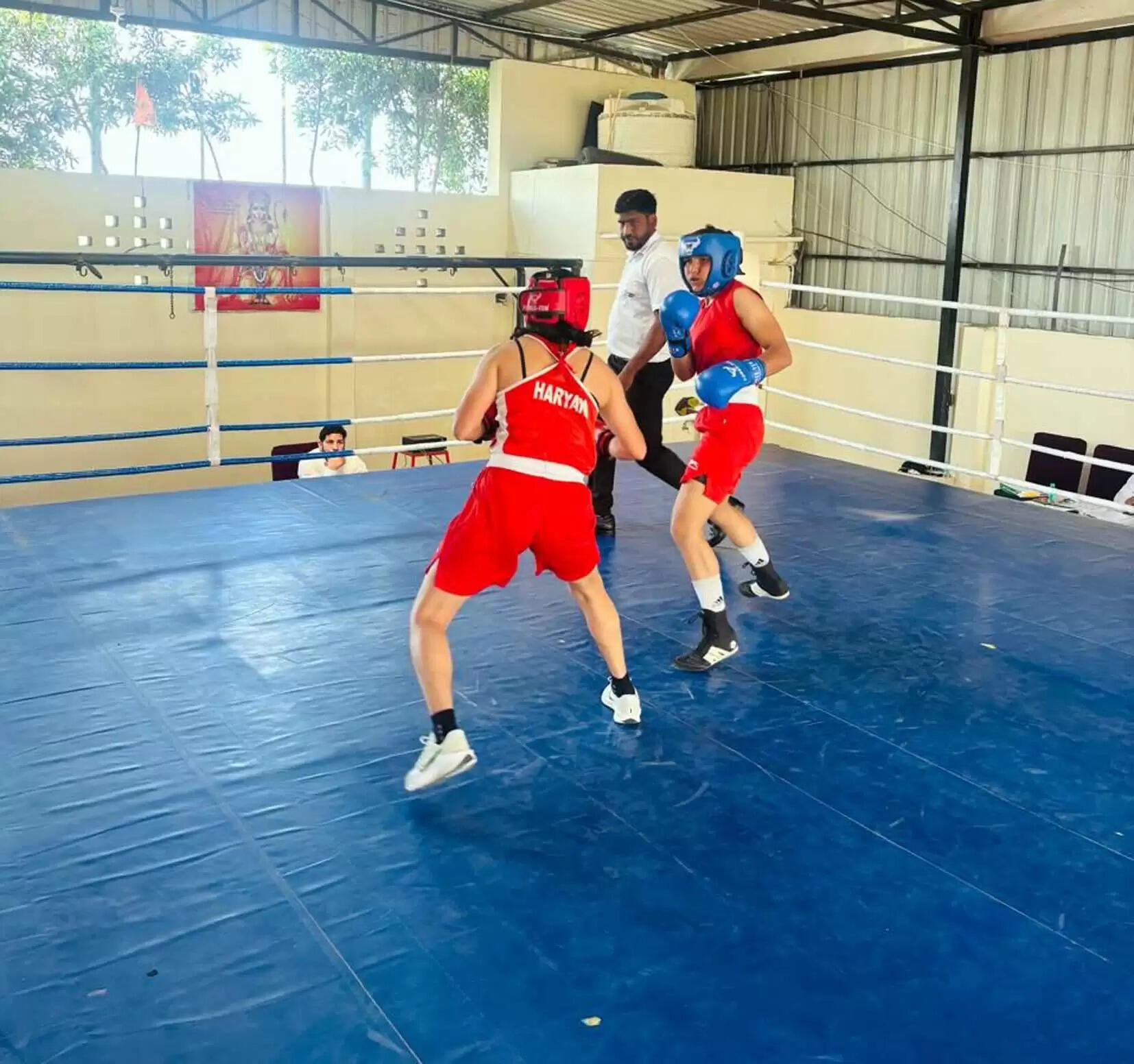 हिसार : आठवीं महिला राष्ट्रीय मुक्केबाजी चैंपियनशिप के लिए अखिल कुमार बॉक्सिंग क्लब में हुए ट्रायल