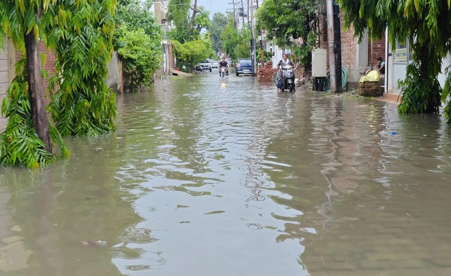 मुरादाबाद : छह घंटे की बारिश से जनजीवन अस्त व्यस्त, गली-मोहल्लों के साथ कॉलोनियां जलमग्न