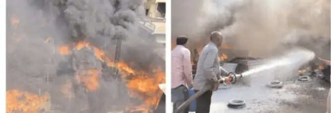 सतना : नगर निगम के पास ‘कलकत्ता फ्लॉवर’ के गोदाम में धधकी आग, काले धुएं से दहला शहर