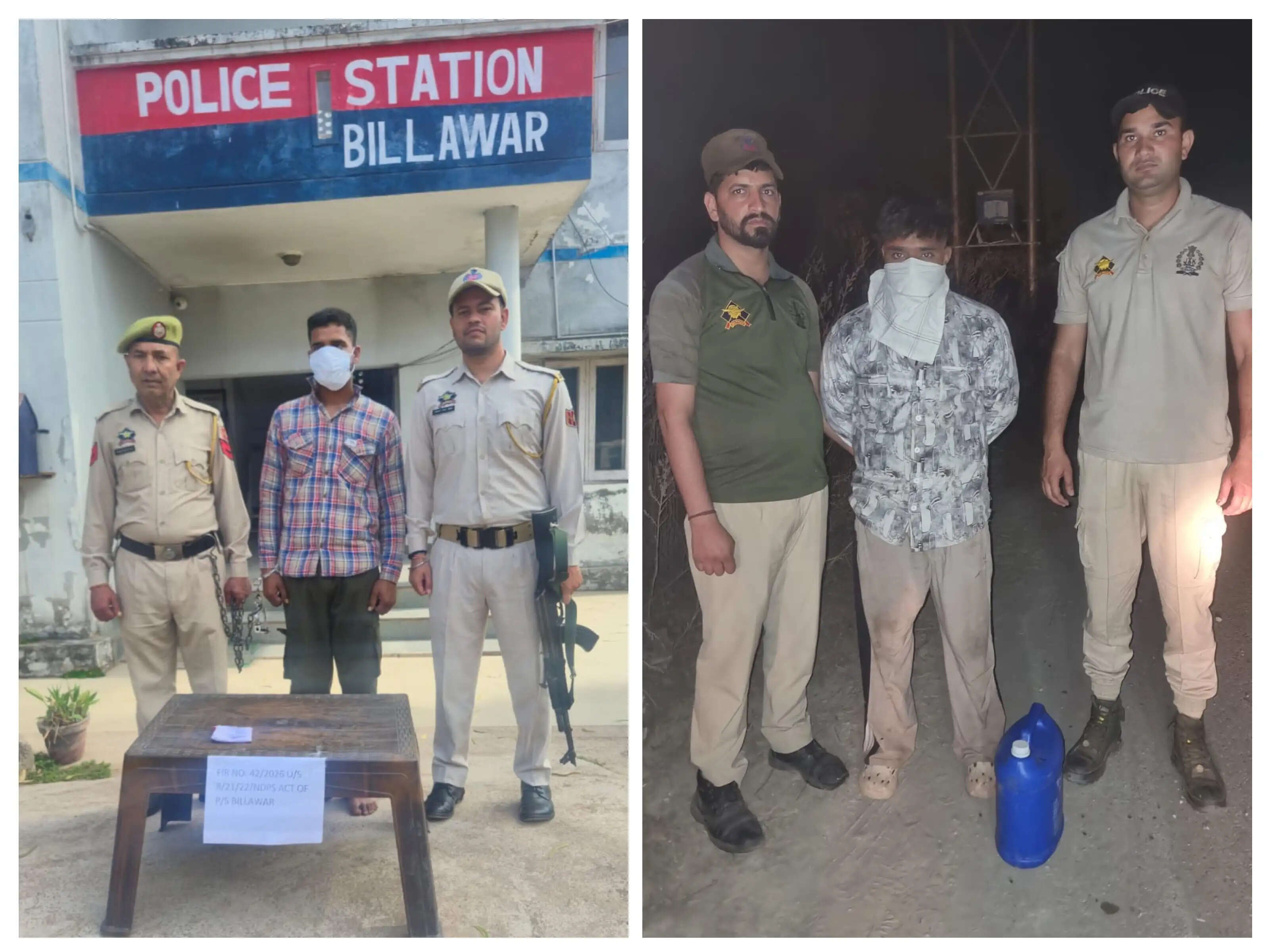 कठुआ पुलिस की दोहरी कार्रवाई-अवैध देसी शराब बरामद, चिट्टा तस्कर भी गिरफ्तार