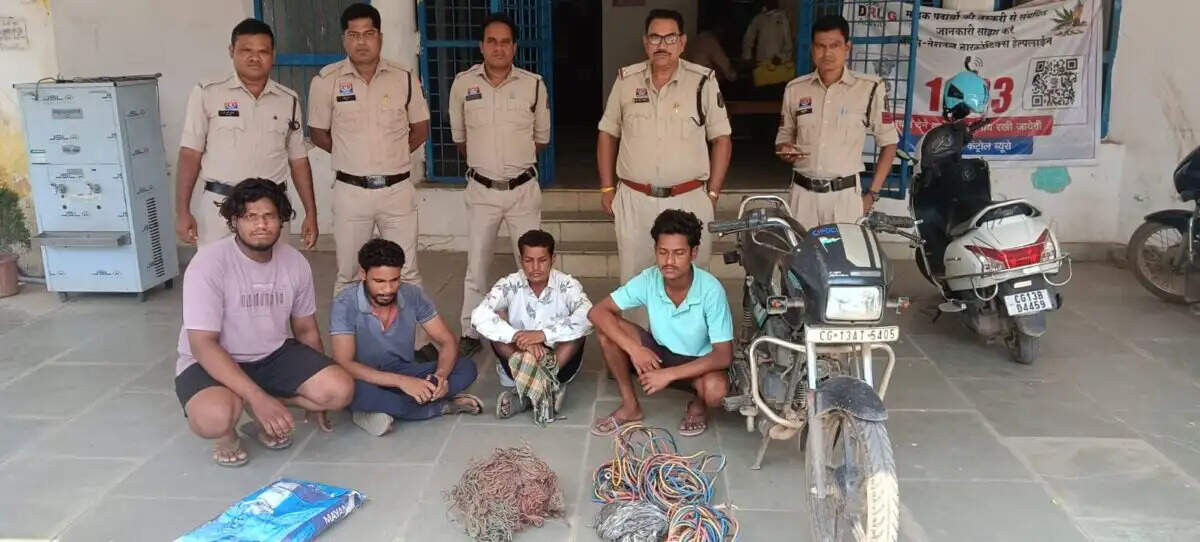 ट्यूबवेल से तांबा तार चोरी करने वाले गिरोह का पर्दाफाश, चार आरोपित गिरफ्तार