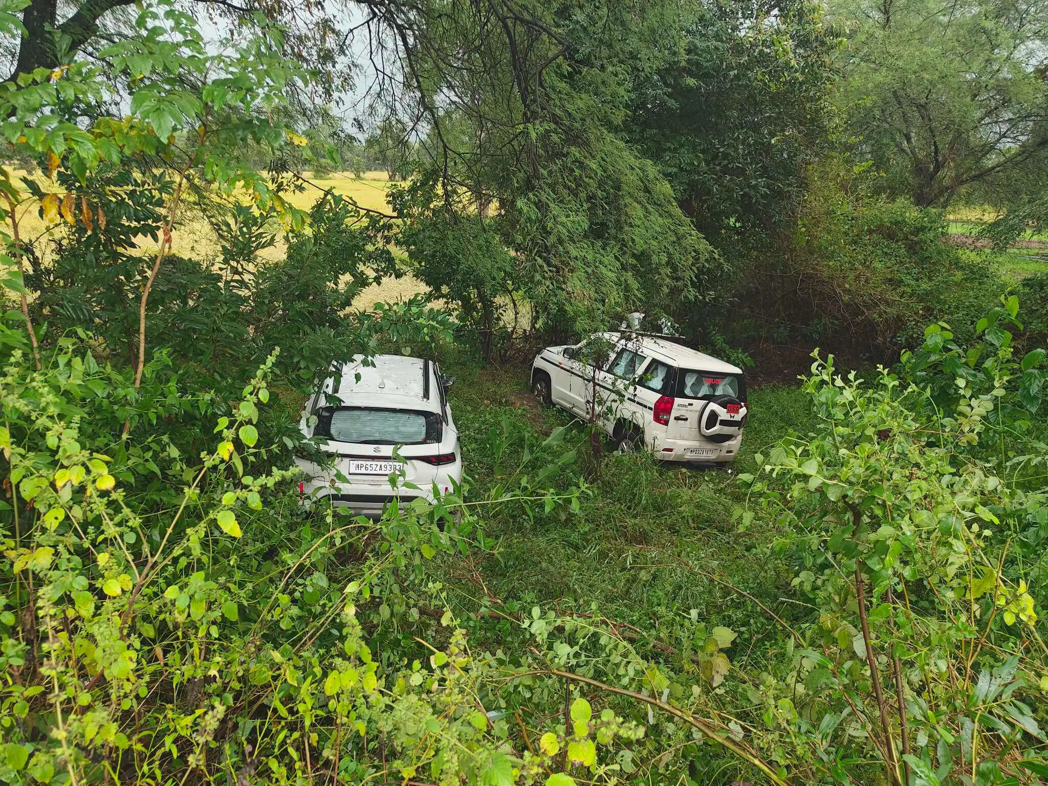 अनूपपुर : पुलिस वाहन ने शिक्षक की कार को मारी टक्कर, दोनों चालक घायल