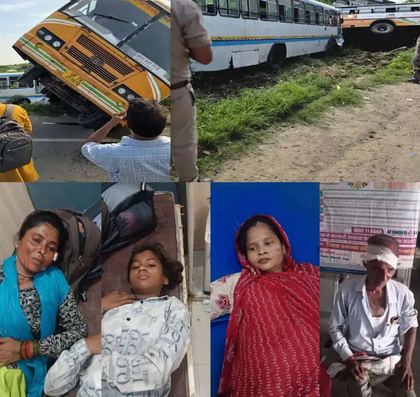 (अपडेट)&nbsp;मथुरा के कोसीकलां आगरा-दिल्ली हाईवे पर सवारियां भरने की होड़ में भिड़ीं बसें, 13 यात्री घायल