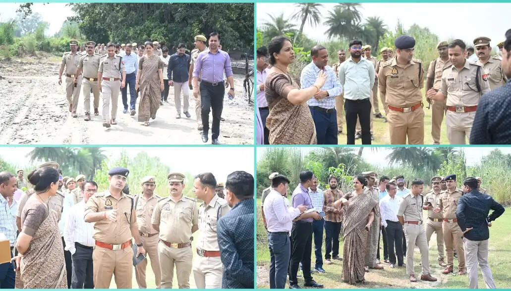 जिलाधिकारी व पुलिस अधीक्षक ने मूर्ति विसर्जन घाट भिटौरा का किया निरीक्षण, तैयारियों का लिया जायजा