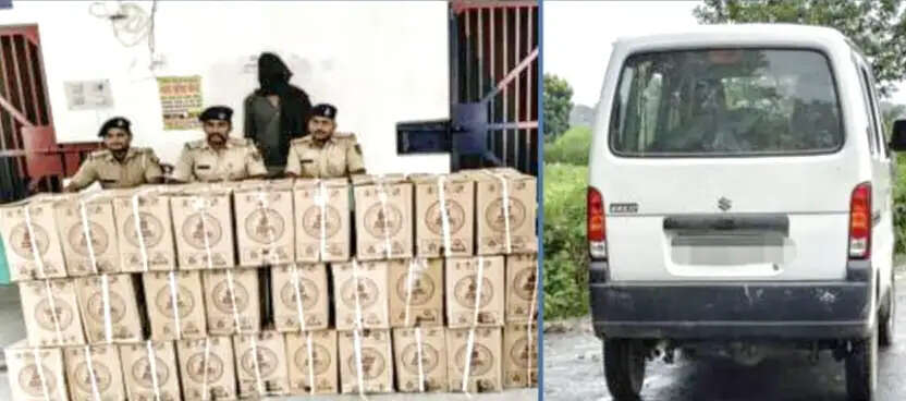 कटिहार: महारानी मोड़ के पास कार से भारी मात्रा में विदेशी शराब बरामद, तस्कर गिरफ्तार