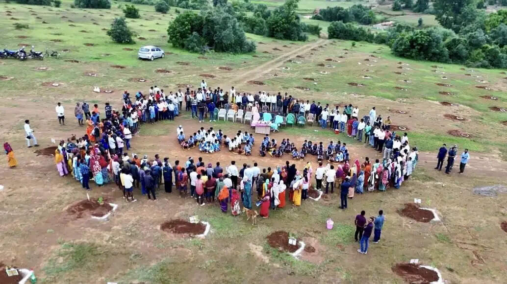 बलरामपुर : कोठली में एक साथ लगाए गए 1717 नाशपाती के पौधे