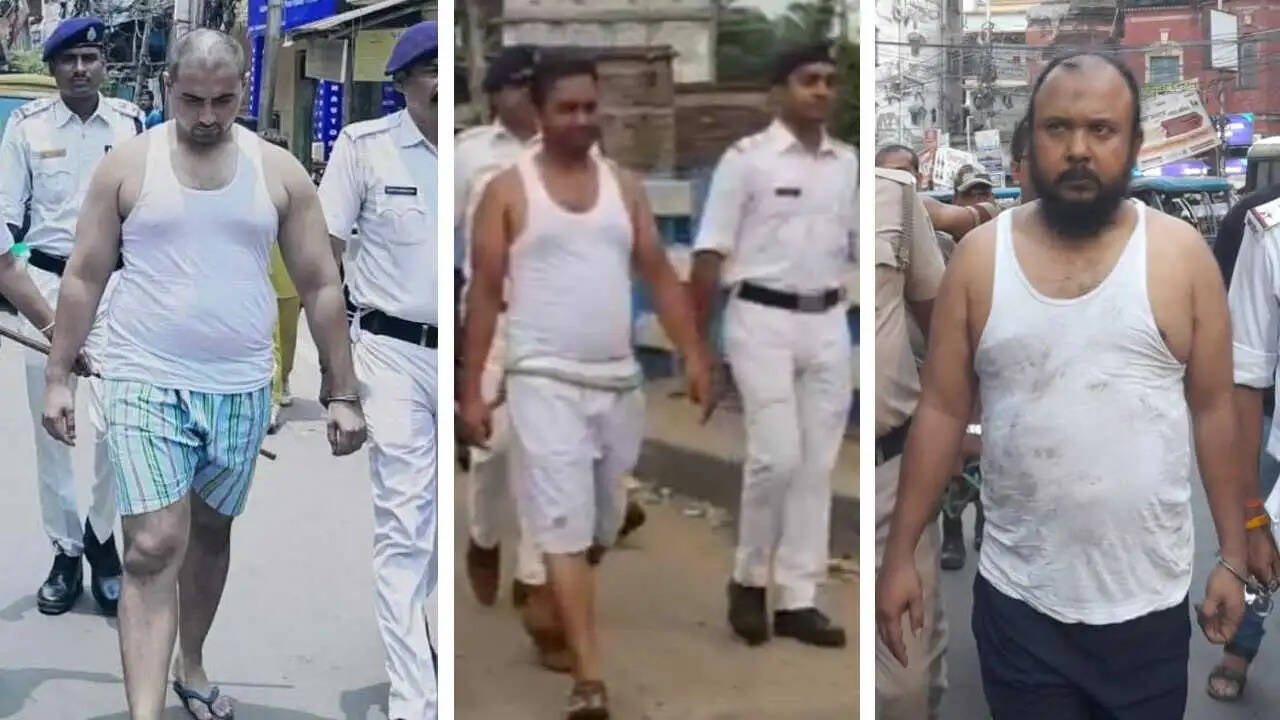 असामाजिक तत्वों के खिलाफ बंगाल पुलिस का सख्त रवैया, गिरफ्तारी के बाद सड़क पर कराई परेड