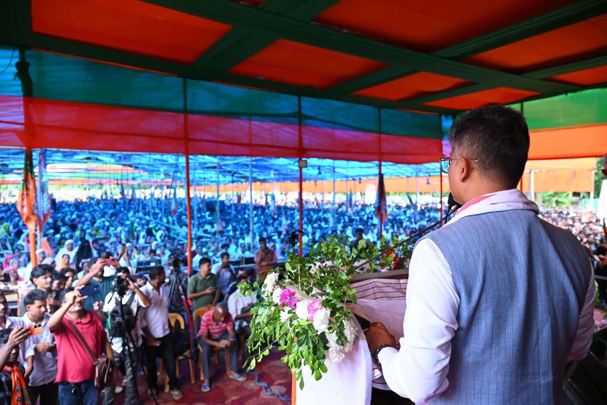 नगांव लोकसभा उपचुनाव : असम के लाहोरीघाट में हुई भाजपा की पहली चुनावी सभा