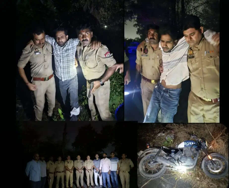 पुलिस मुठभेड़ में दो कुख्यात लुटेरे गिरफ्तार,पैर में लगी गोली