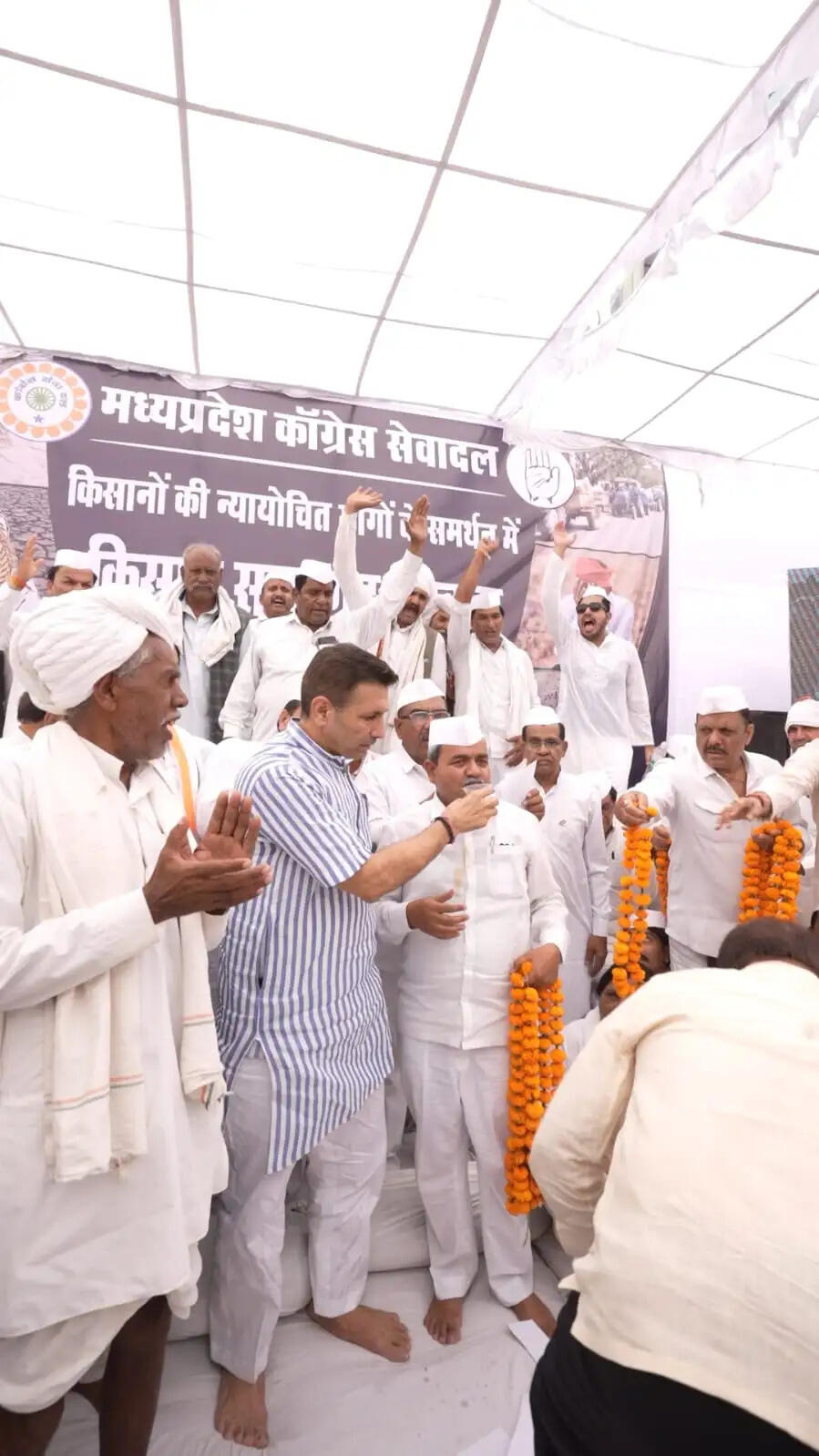 कांग्रेस सेवादल का किसान सत्याग्रह संपन्न, 8 दिन में समाधान नहीं तो प्रदेशभर में चक्का जाम की चेतावनी