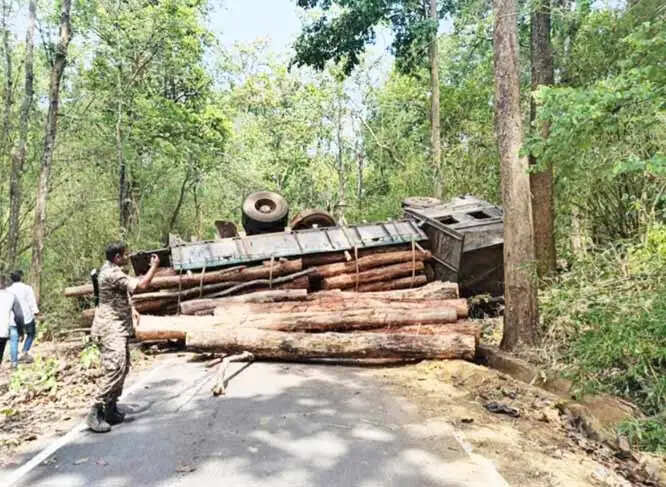 वन विभाग का ट्रक पलटने के महीने भर बाद भी ना मुआवजा मिला ना दोषियों पर हुई कार्रवाई