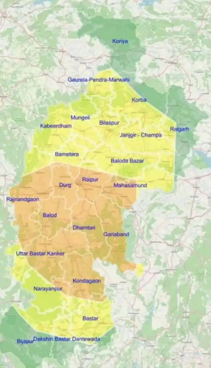 छत्तीसगढ़ के 17 जिलों में भारी बारिश का यलो अलर्ट