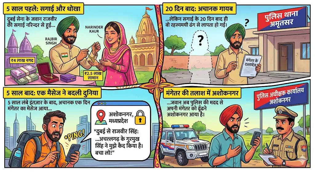 दुबई से अशोकनगर तक इश्क और रहस्य की कहानी: 5 साल बाद मंगेतर की तलाश में पहुंचा जवान