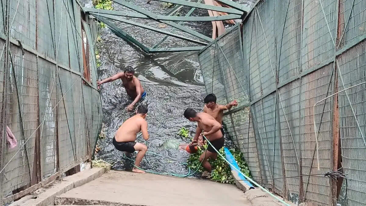 नाले पर बना फुटओवर ब्रिज टूटा, महिला की मौत