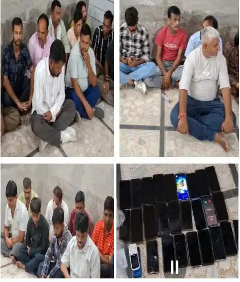 जुए के बड़े अड्डे पर छापेमारी में&nbsp;पच्चीस आरोपित&nbsp;गिरफ्तार