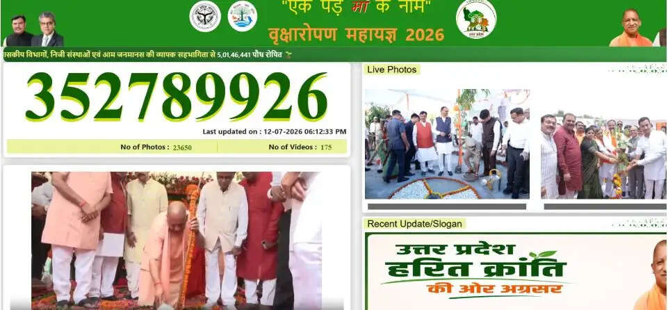 (लीड) : उत्तर प्रदेश में एक दिन में रोपे गए 35.27 करोड़ से अधिक पौधे