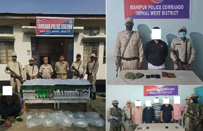 मणिपुर में देसी शराब तस्कर एवं दो संगठनों के पांच उग्रवादी गिरफ्तार