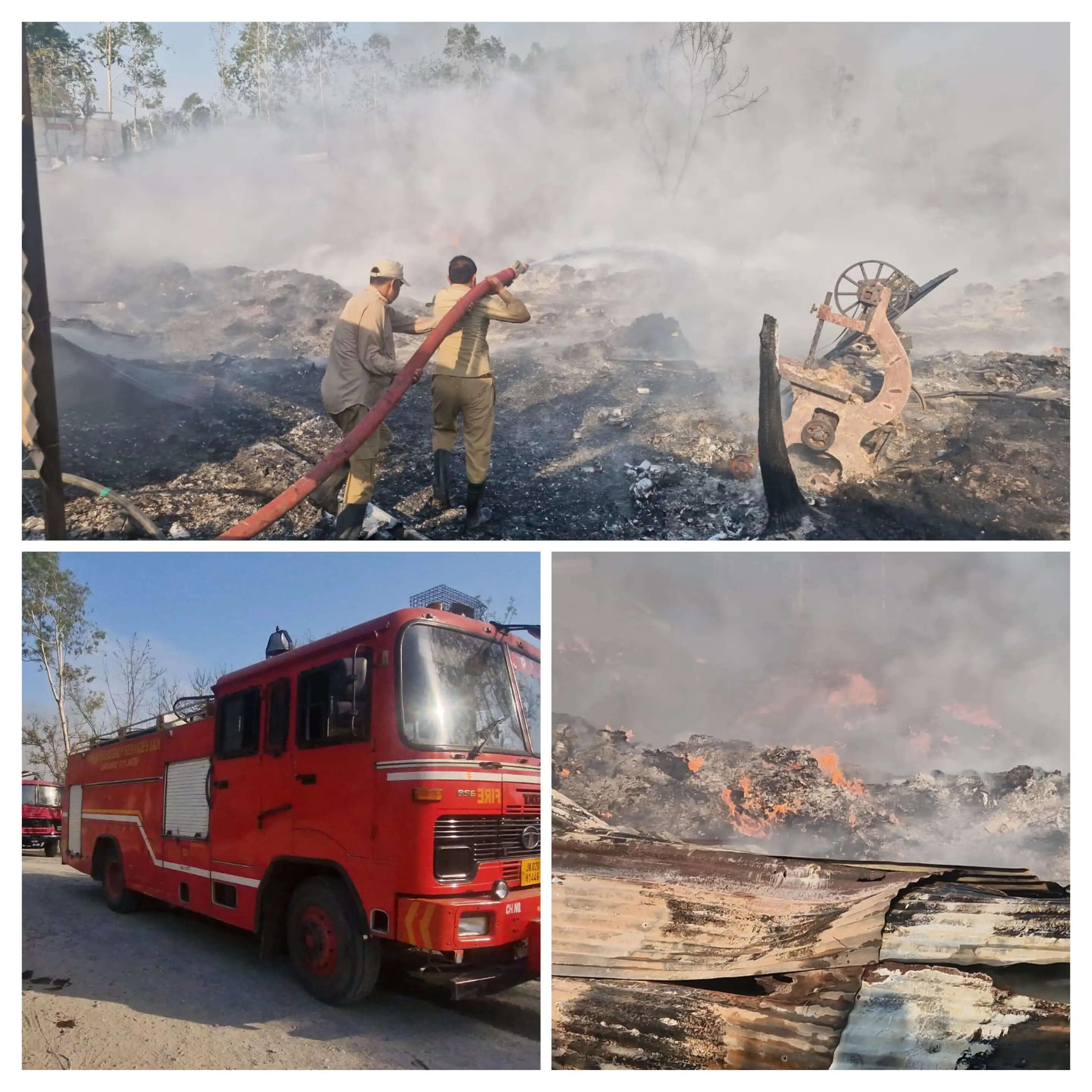कबाड़ डंप में भीषण आग, बाल-बाल बची कई जिंदगियां, कठुआ में टला बड़ा हादसा