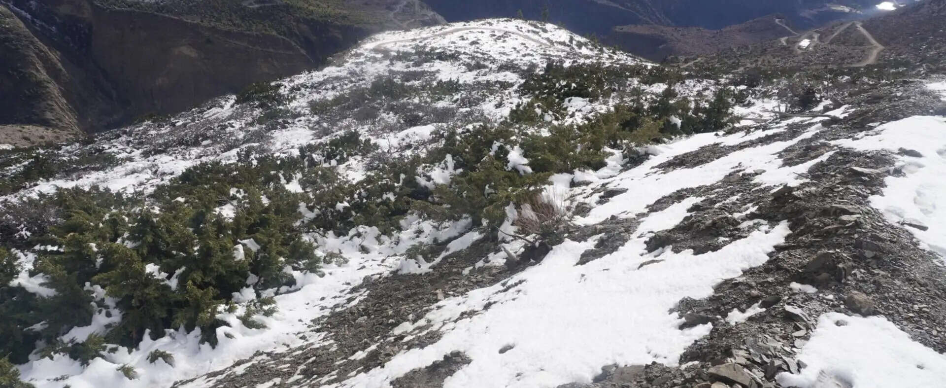 नेपाल : हिमालयी क्षेत्र में बर्फबारी, स्थानीय किसानों में खुशी