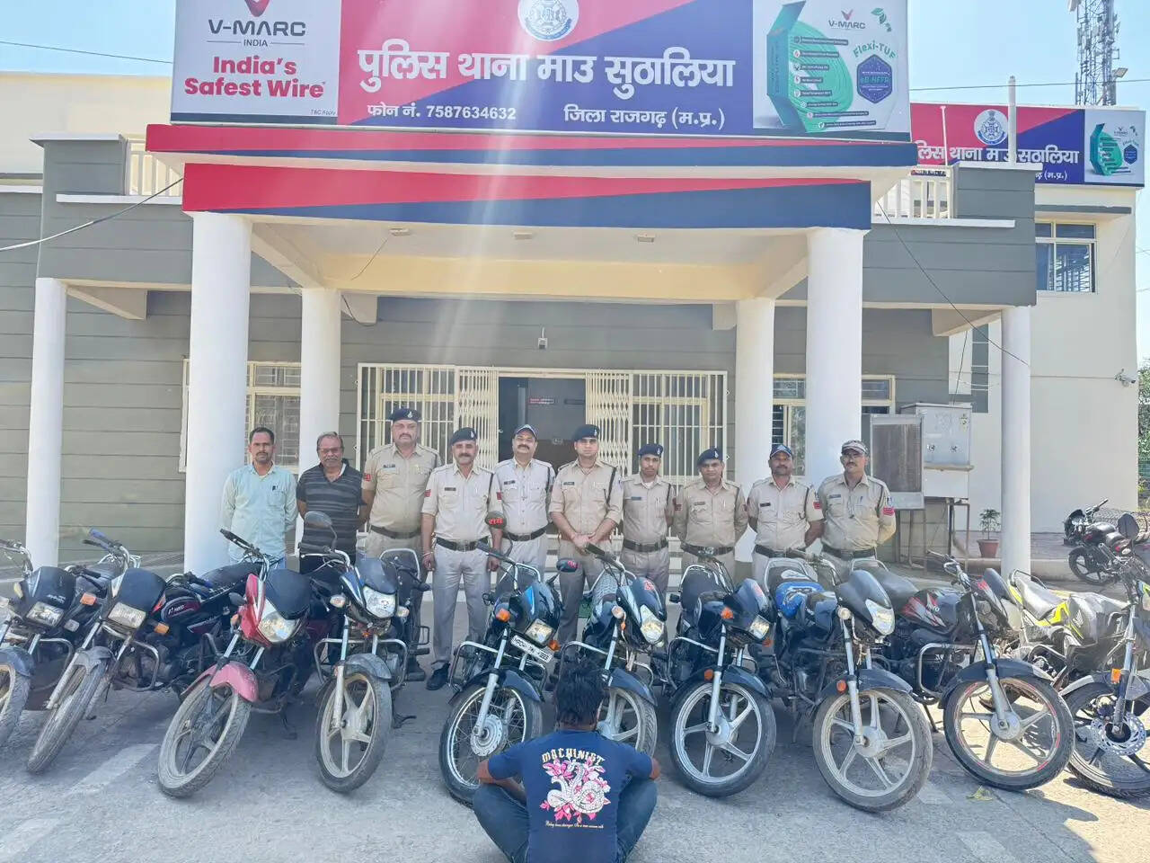 राजगढ़ः चोरी की पांच लाख रुपये कीमती दस बाइकें जब्त, एक आरोपित गिरफ्तार