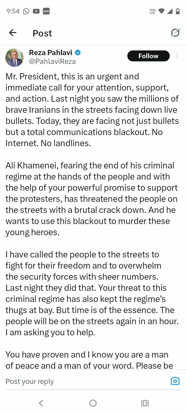 खामेनेई की ट्रंप को खरी-खरी, अमेरिका ने कहा-प्रदर्शनकारियों को मारा तो दखल देंगे, पहलवी ने की अपील