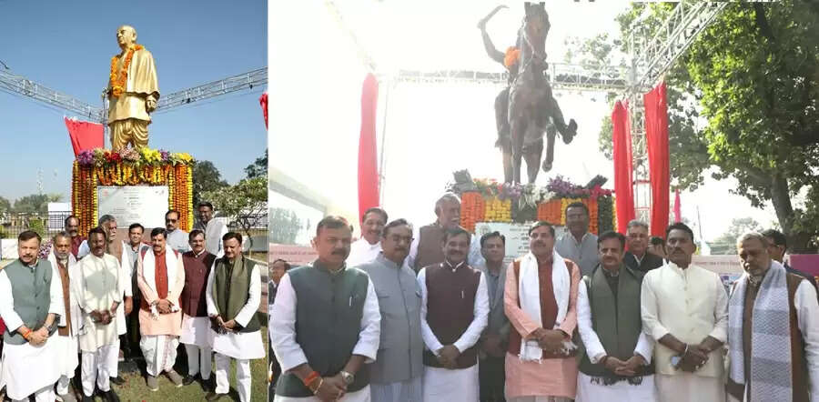 मुख्यमंत्री डॉ. यादव ने महाराजा छत्रसाल और सरदार पटेल की प्रतिमा का किया अनावरण