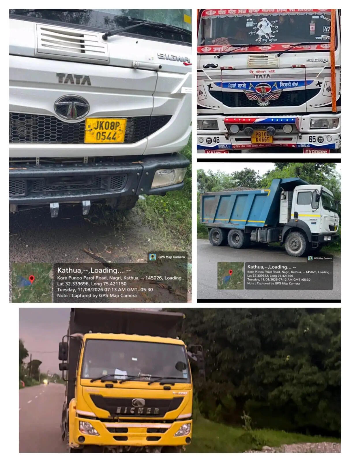 अवैध खनन में लिप्त तीन डंपर जब्त