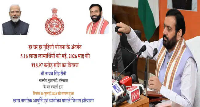 मुख्यमंत्री सैनी ने 19 योजनाओं के तहत 50 लाख से अधिक लाभार्थियों को 1,582 करोड़ रुपये जारी किए