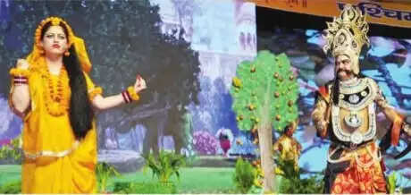 रावण-अंगद संवाद व लक्ष्मण मूर्छा संवाद की लीला का हुआ मंचन