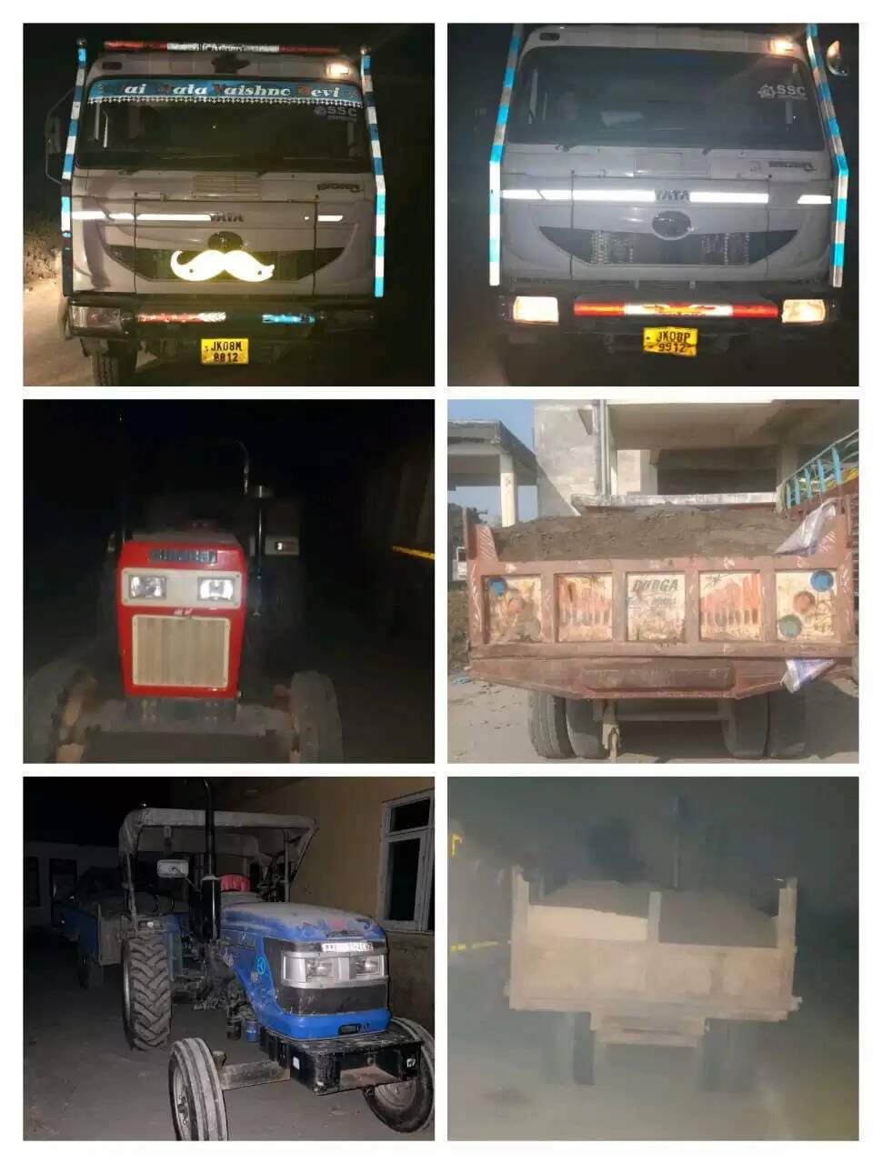 अवैध खनन में लिप्त 08 वाहन जब्त