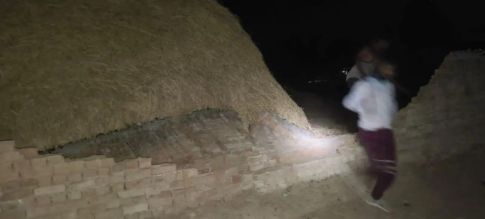 अनूपपुर: हाथी ने ग्राम आमाडांड में दो ग्रमीणों के घरों की बाउंड्री वॉल तोडी