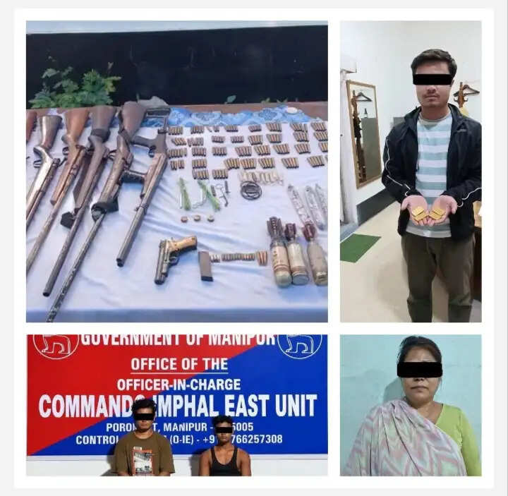 मणिपुर में हथियार और विस्फोटक बरामद, चार कैडर गिरफ्तार