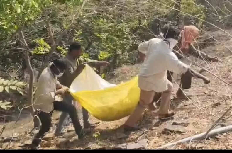 धारः बाग वन रेंज की खाई में मिला तेंदुए का शव, वन विभाग ने अंतिम संस्कार किया