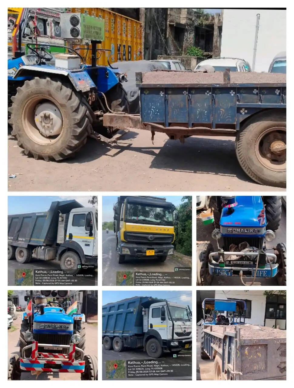 अवैध खनन में लिप्त 5 वाहन जब्त