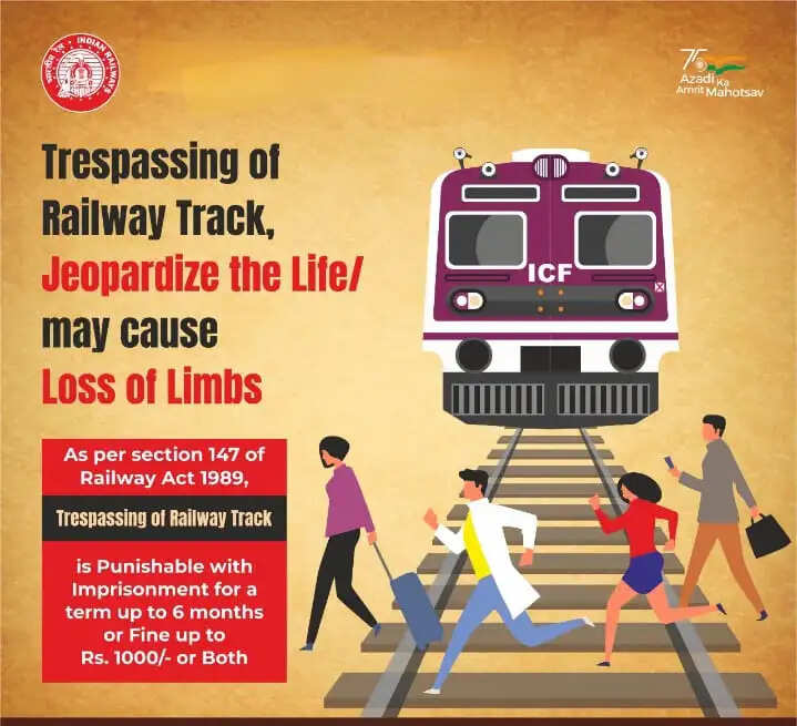 अनधिकृत पार मार्ग बंद होने पर लेवल क्रॉसिंग के पास प्रदर्शन