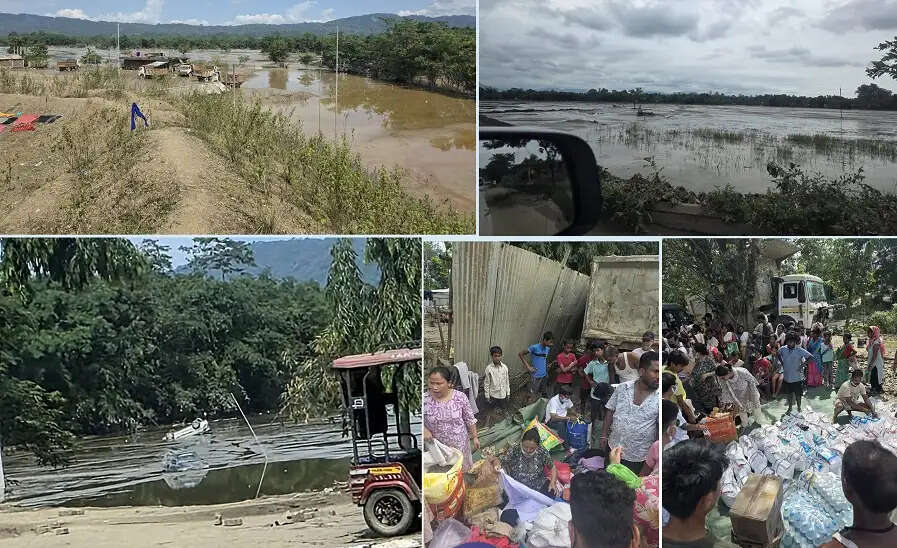 असम के धेमाजी और शिवसार जिले में नदियां फिर उफान पर