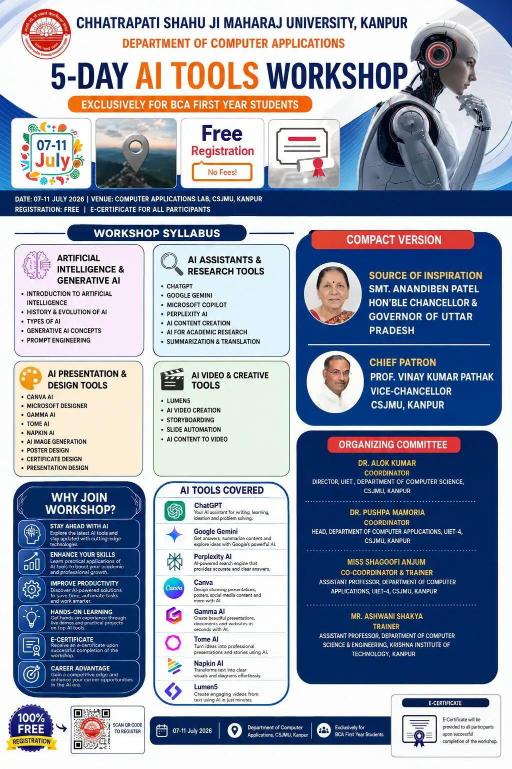 विद्यार्थियों को आधुनिक एआई तकनीकों का व्यावहारिक प्रशिक्षण समय की आवश्यकता : डॉ. पुष्पा ममोरिया
