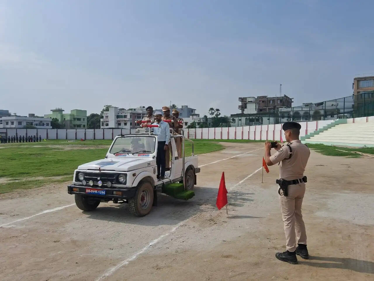 सारण के राजेंद्र स्टेडियम में स्वतंत्रता दिवस समारोह की फुल ड्रेस रिहर्सल संपन्न