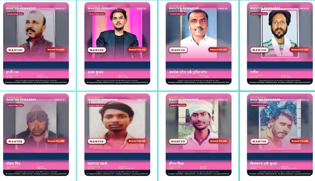 इनामियां वांछित 62 अभियुक्तों की तलाश के लिए पुलिस ने जारी की फोटो
